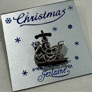 Jezlaine 925 Sterling Silver Christmas Snow Filigree Pendant-Vintage Retro